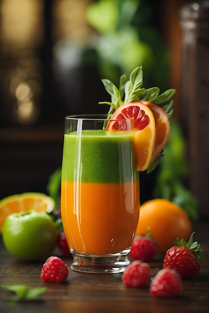 fresh juice in the glass