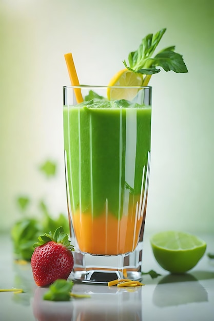 fresh juice in the glass
