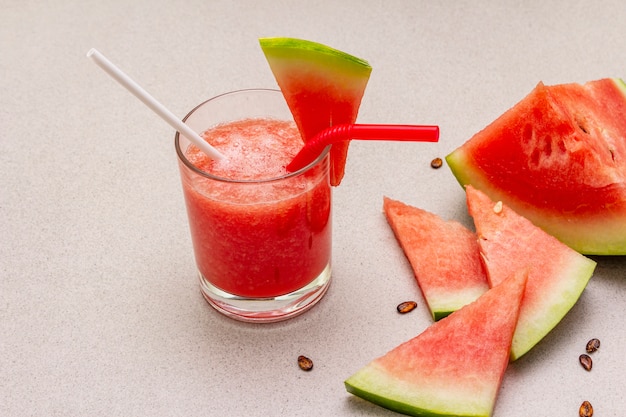 Fresh juice of watermelon, smoothie, cocktail. Sweet summer dessert healthy food concept