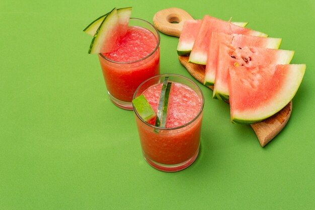 Fresh juice of watermelon, smoothie, cocktail. Sweet summer dessert healthy food concept