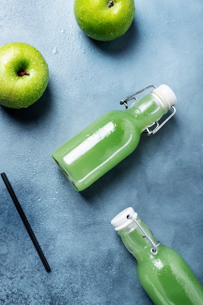Fresh juice with green apples
