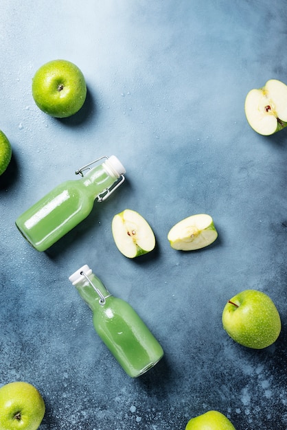 Fresh juice with green apples