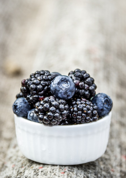 Fresh Juicy Berries, blueberries and blackberries