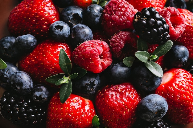 Foto frutti di bosco freschi e succosi