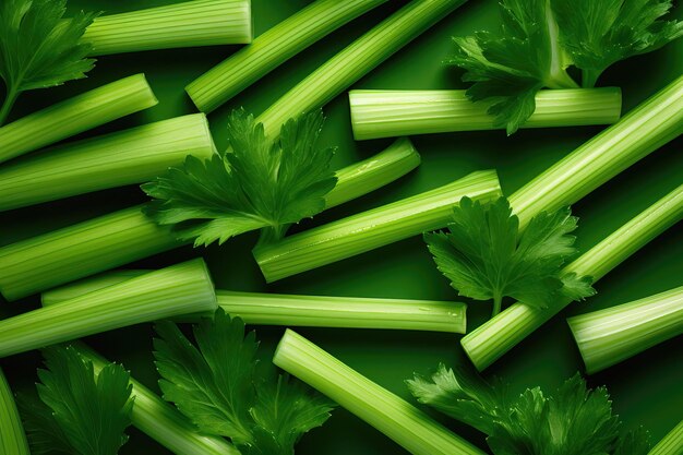 Fresh juicy natural celery sticks