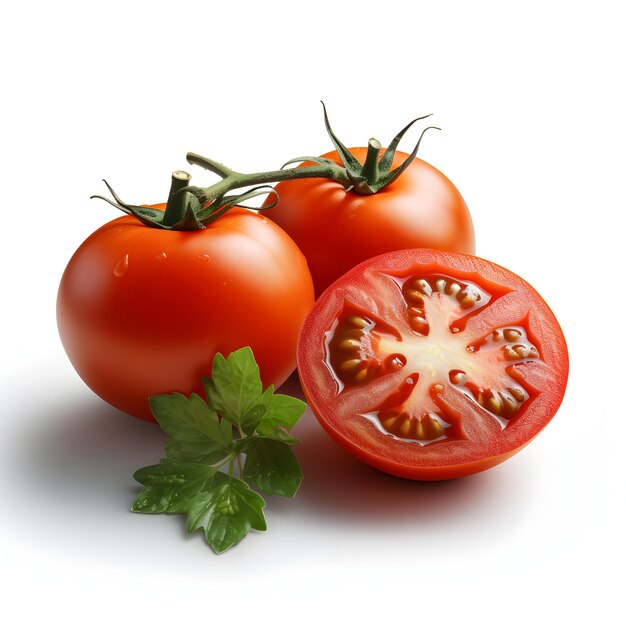 Photo fresh and juicy red tomato isolated on white background