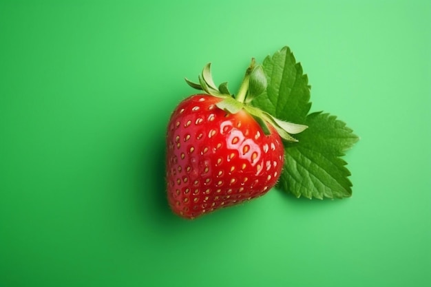 Fresh and juicy strawberries on a pastel green background