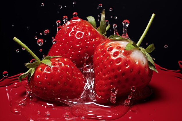 Fresh Juicy Strawberries Realistic View