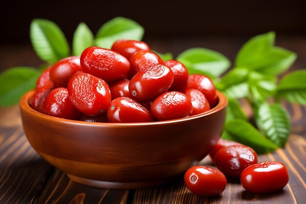 Photo fresh jujubes on wooden background