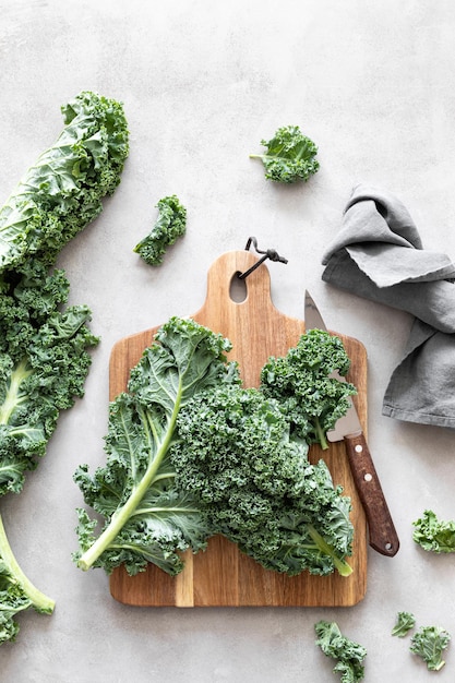 Fresh kale curly leaves superfood