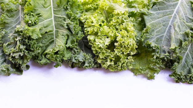 Fresh kale leaves salad vegetable