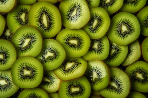 Fresh kiwi background top view