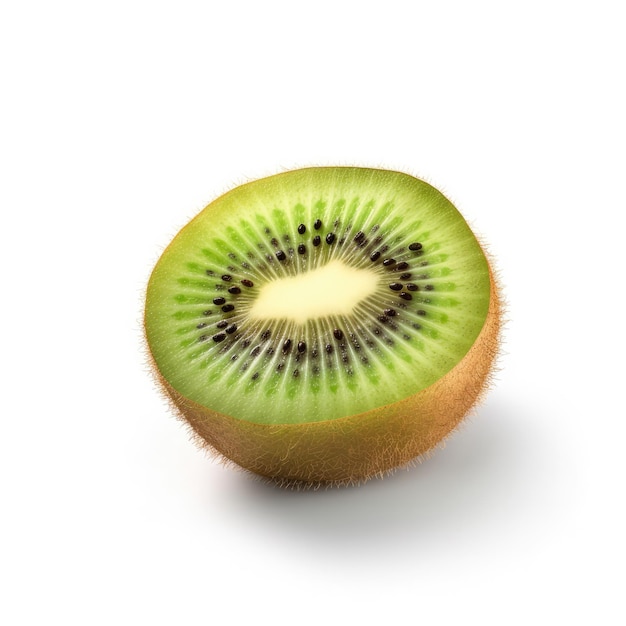 Fresh kiwi fruit flying in isolated white background studio shot