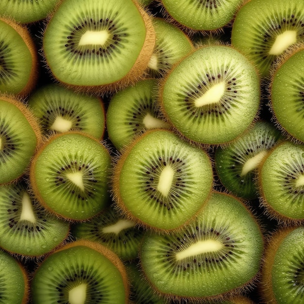 Fresh kiwi fruit flying in studio background restaurant and garden background