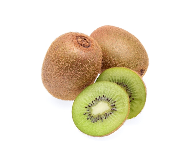 Fresh kiwi fruit isolated on white background