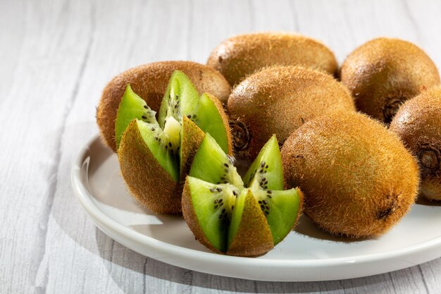 Fresh Kiwi fruit on the table