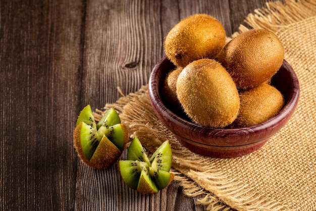 Fresh Kiwi fruit on the table