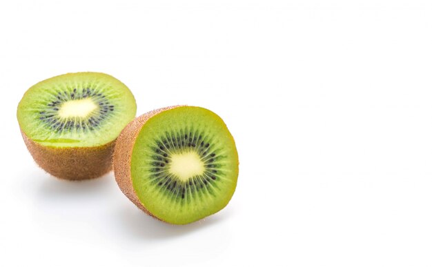 fresh kiwi on white