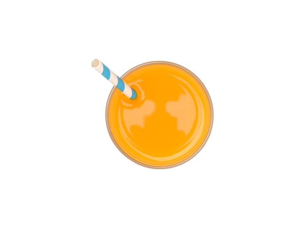 Fresh l Orange Juice on white background with clipping path top view