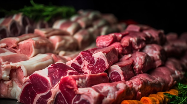 fresh lamb cuts showcasing the variety and rich colors of lamb meat