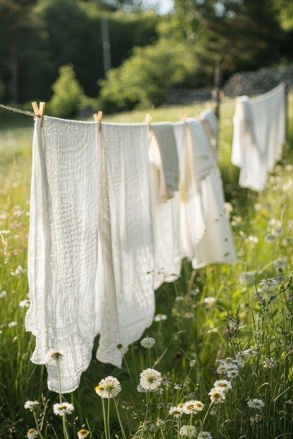 Fresh Laundry Day in the Garden Generative AI