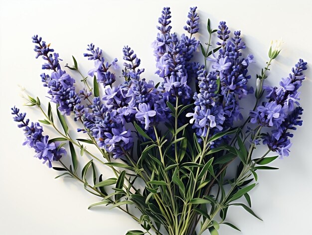 Fresh lavendulan flower on the white background