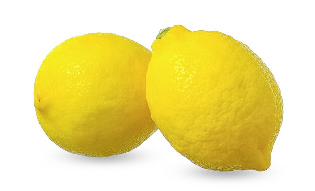 Fresh Lemon isolated on the white background Lemon clipping path