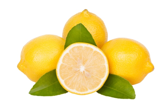 Fresh lemon isolated on white background