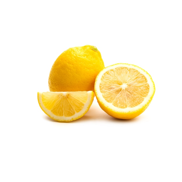 Fresh lemon isolated on white. 