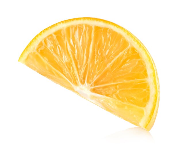 Fresh lemon slice isolated on white background