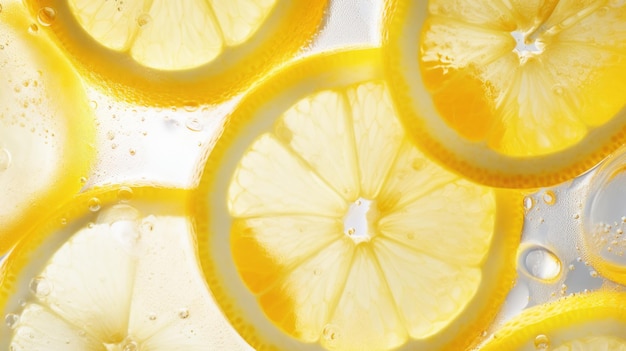 Fresh lemon slices background