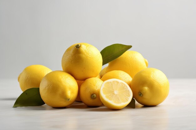 Fresh lemon solid color background image