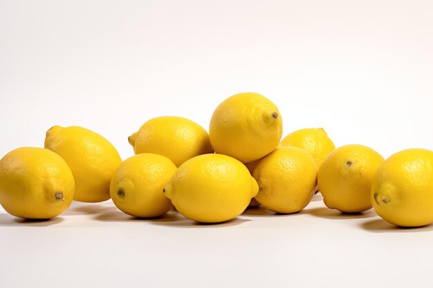 写真 新鮮なレモンの単色の背景画像
