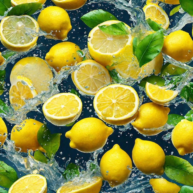 Fresh lemon splash water