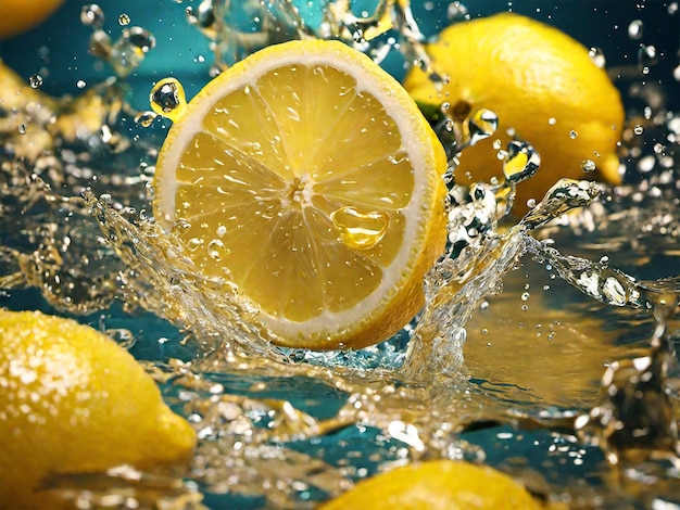 Fresh lemon water splash photo