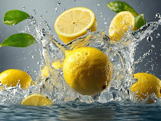 Fresh lemon water splash photo