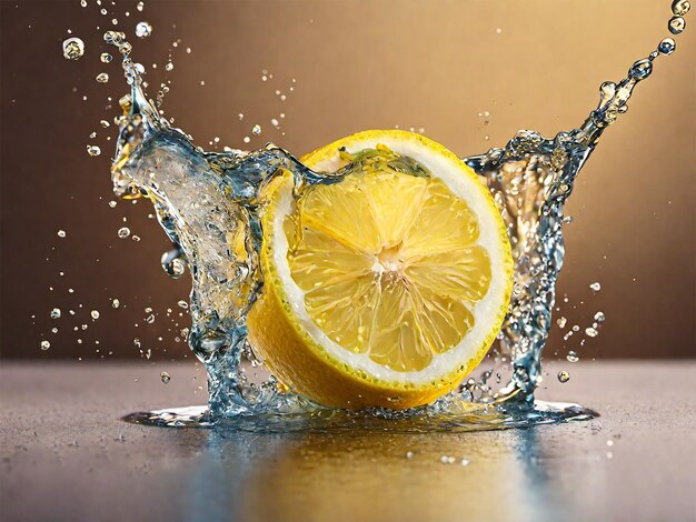 Fresh lemon water splash photo