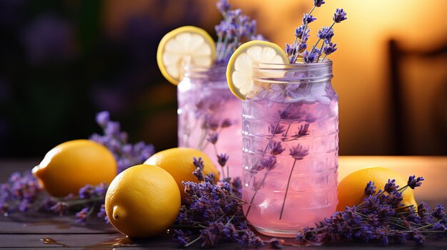 Photo fresh lemonade on table