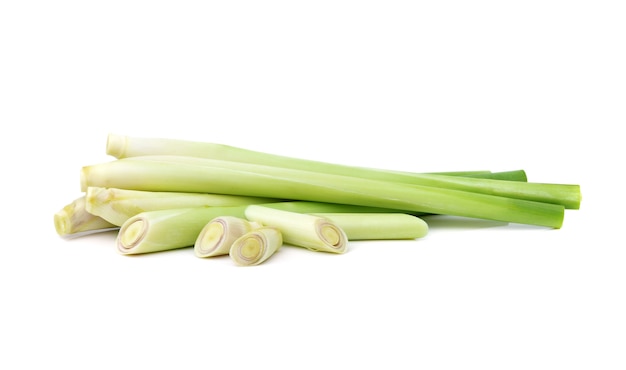 Photo fresh lemongrass on white background