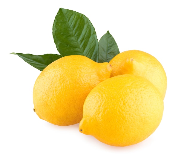 흰색 배경에 고립 된 신선한 레몬