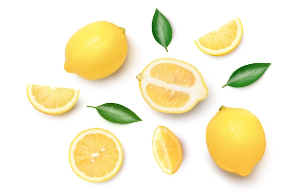 Fresh lemons isolated on white