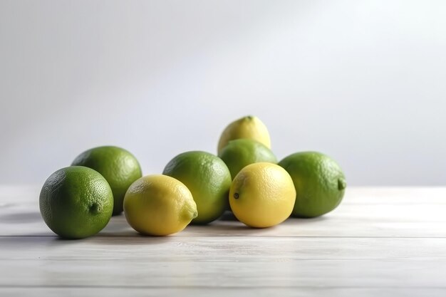 Fresh lemons placed on table