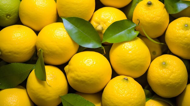 Fresh lemons in a traditional turkish market with vibrant colors