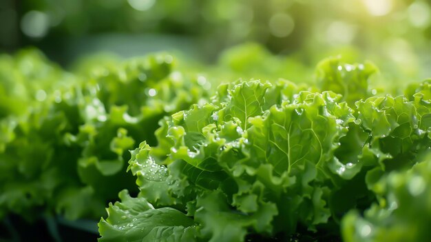 Fresh lettuce growing in a greenhouse