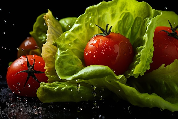 Fresh Lettuce with Dressing Close Up