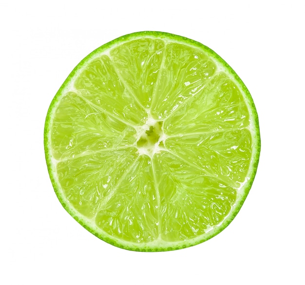 Fresh lime isolated on white clipping path