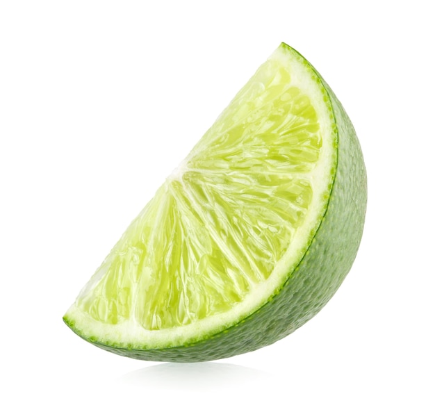 Fresh lime slice isolated on white background