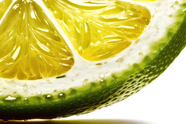 Fresh lime slice with water droplets on it Generative AI