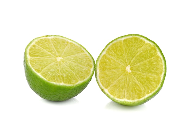 Fresh lime sliced isolated on white space