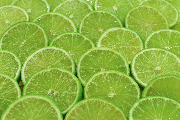 Fresh lime slices as a background